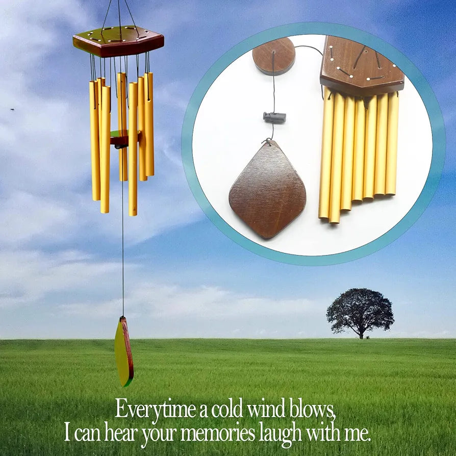 Lilone 7 Pipe Gold Wind Chimes 60 cm Long