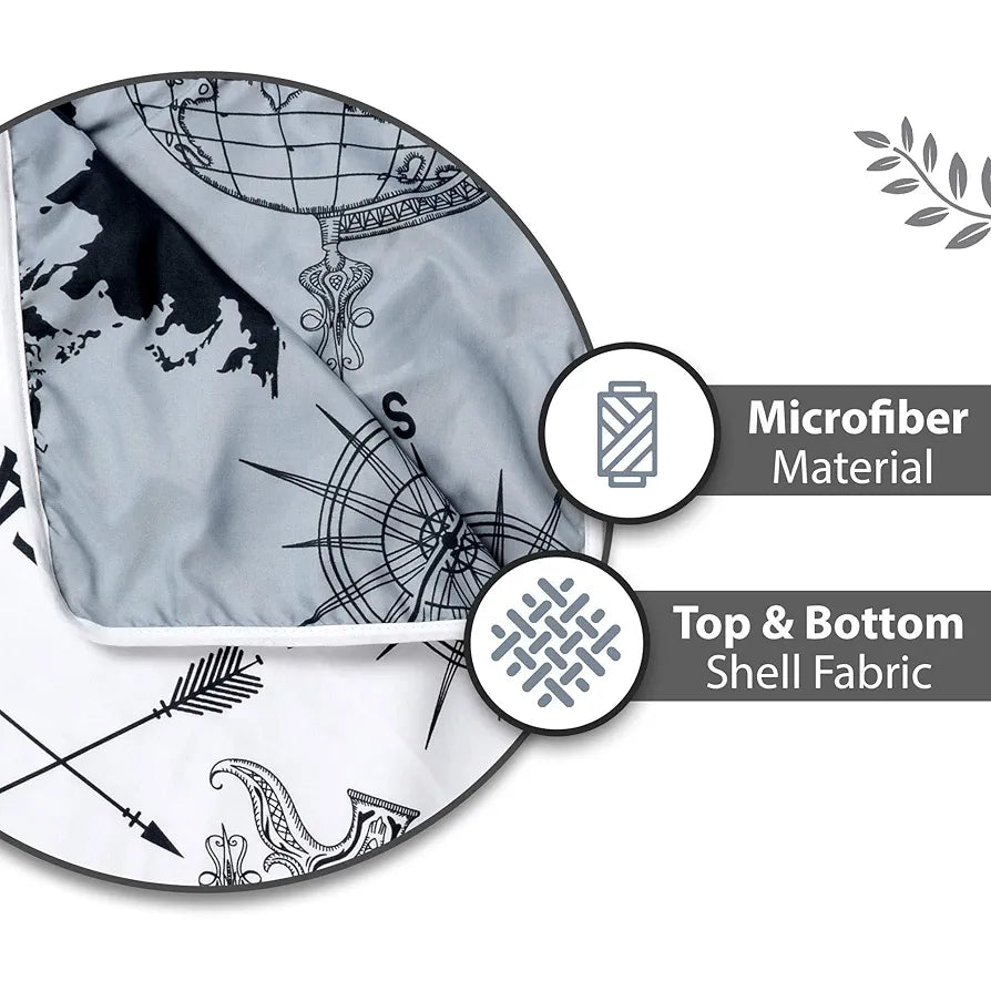 Divine Casa 120 GSM Microfiber Single Kids Dohar  Soft & Lightweight Throw Blanket Geographic Pattern Colour Stonewash Grey