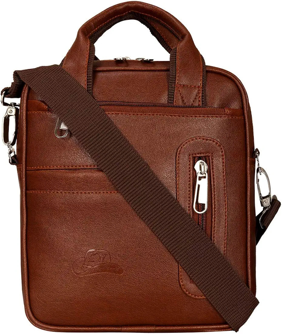 Leather World Sling Bag for Men PU Leather Messenger Cross Body Travel Office One Side Chest Shoulder Bag for Men & Women
