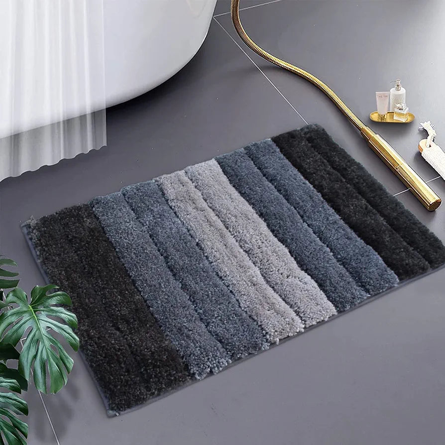 Luxe Home International Microfiber Rectangular Bath mat Soft Anti Slip Skid Luxury Mats 40X60 Cm  Colour Shadow