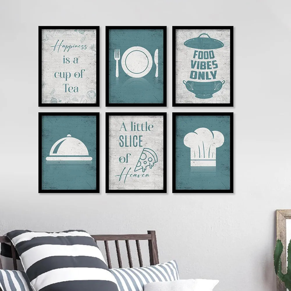 Kotart Wood Happiness Is A Cup Of Tea Restaurant Quotes Posters With Frame For Kitchen
