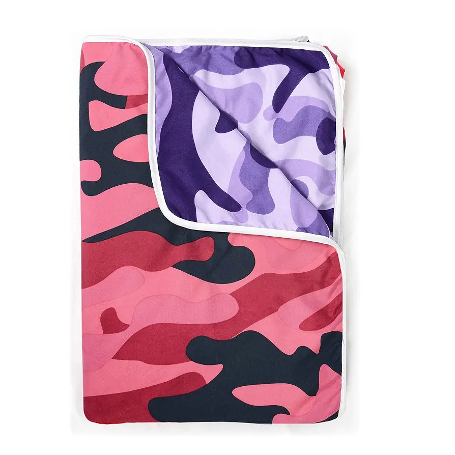 Divine Casa 120 GSM Microfiber Single Dohar Soft & Lightweight Throw Blanket Camouflage Pattern Wild Orchid