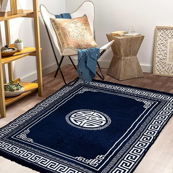 BSB Home Designer Superfine Chenille Carpet Velvet Carpet Area RugDurries with Fine Gold Yarn for Living Room