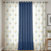 Urban Space Cotton Curtains for Door Set of 3 Curtains for Home Decor Mosaic Yellow and Blue & Aura Indigo