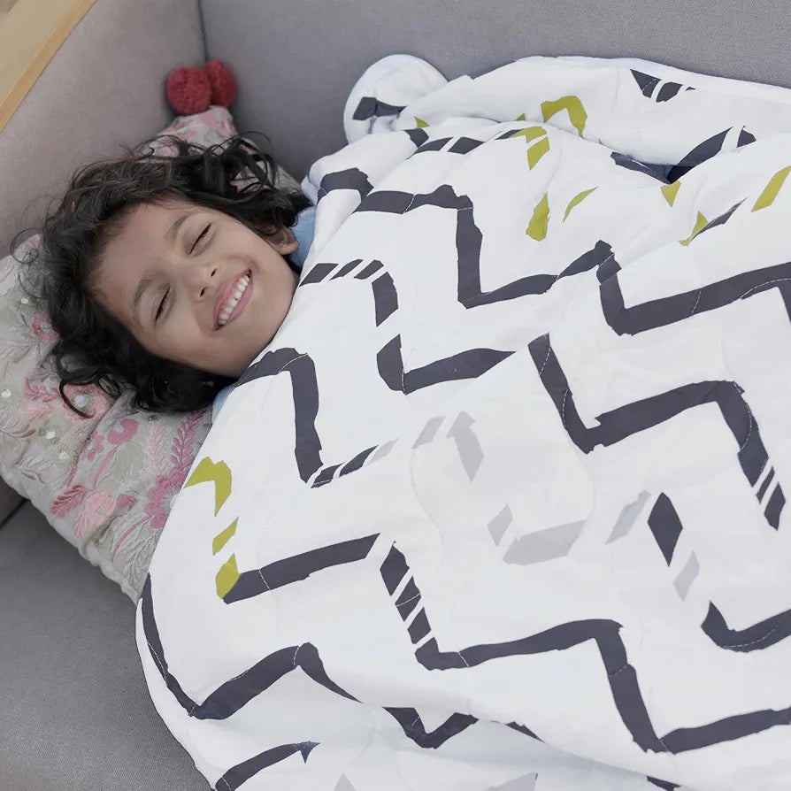 Divine Casa 120 GSM Microfiber Reversible Kids Single Bed Comforter Ultra-Soft Toddler Blanket Colour Slate