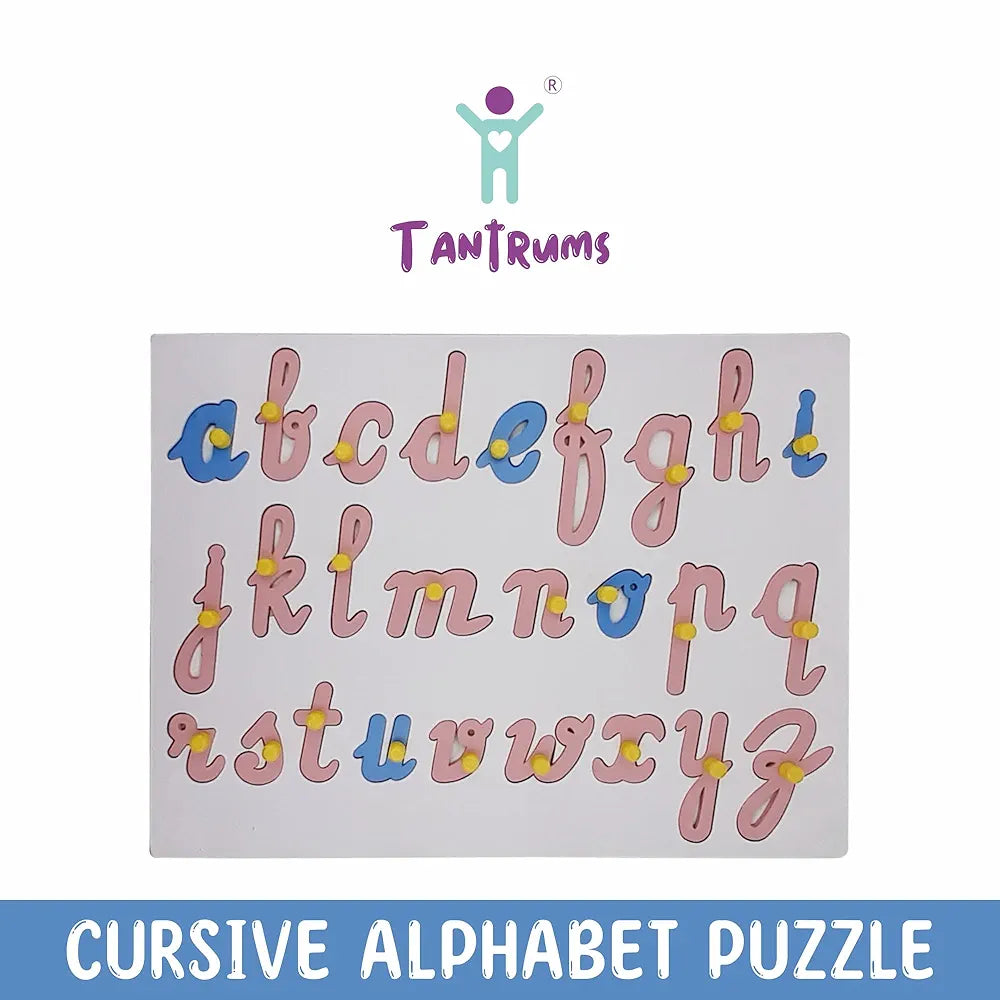 Tantrums Cursive Alphabet Puzzle Learning Puzzle, Montessori Early Educational Pre School Puzzle Toys for 3+ Years Kid