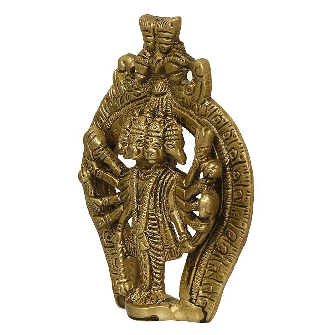 Ecraftindia Panchmukhi Lord Hanuman Brass Idol Statue