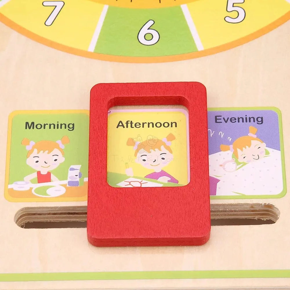 Trinkets & More Wooden Calendar Clock with Slider Board Game, Kids 3+ Years