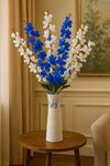 Artificial Flowers Bunch Cherry Blossom Ideal for vase Without vase Blue Mix 55 cm height fabric