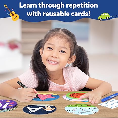 Skillmatics Write & Learn Cards for Toddlers Letters Numbers Patterns & Shapes Preschool Learning Includes Markers