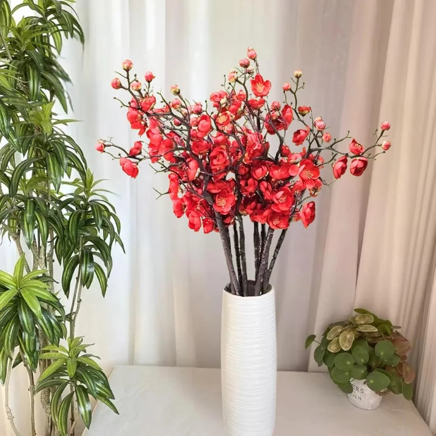 3 Sticks Artificial Blossom Flower Bouquet Sticks Red