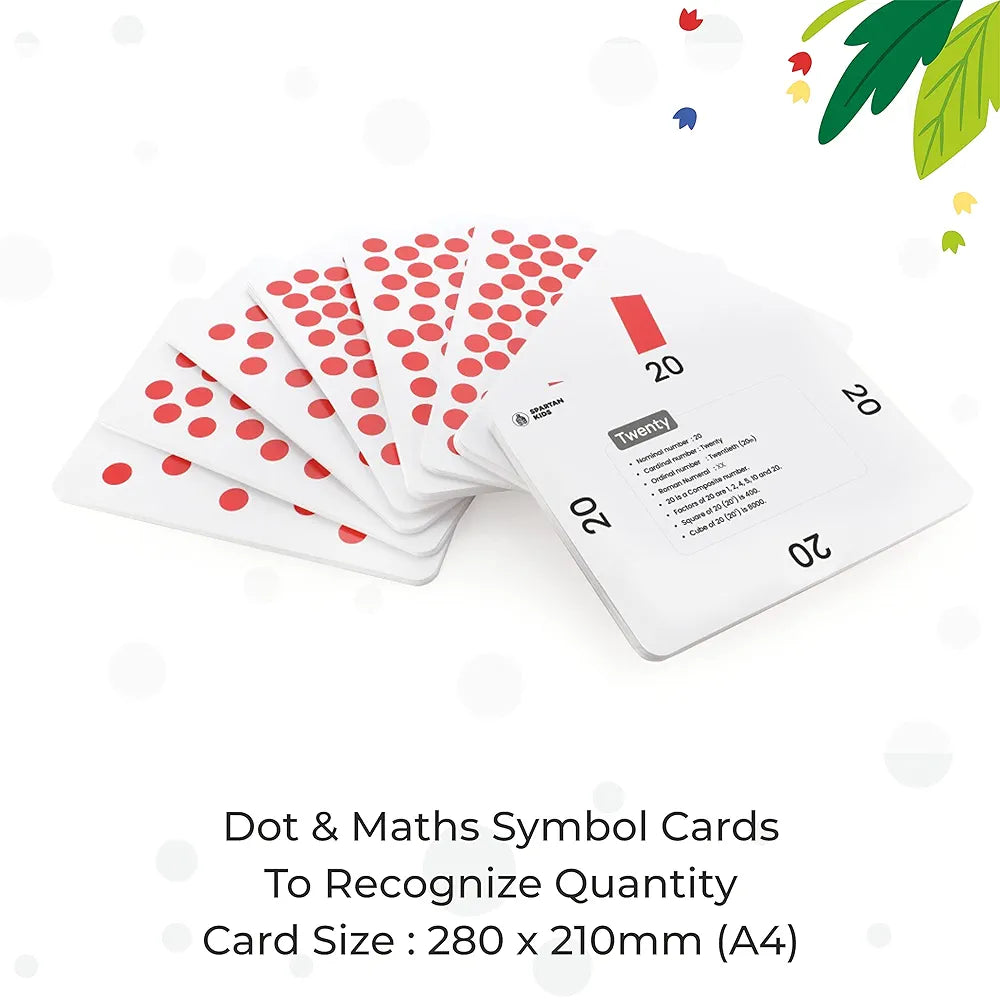 SPARTAN KIDS® Spartan Kids 0 to 100 Dot & Number Flash cards Kit | A4 Size Numbers & Maths Symbols Dot Cards | Dot cards for Babies 1 to 100 | Easy & Fun way of Learning 3+ months babies | More Than 200+ Flash cards