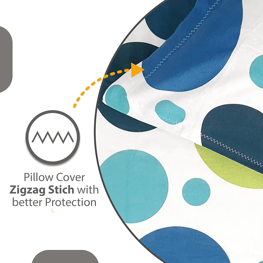 Divine Casa 144 TC Super Soft 100% Cotton Bedsheet for Double Bed  144 Thread Count Geometric Colour Blue Lagoon