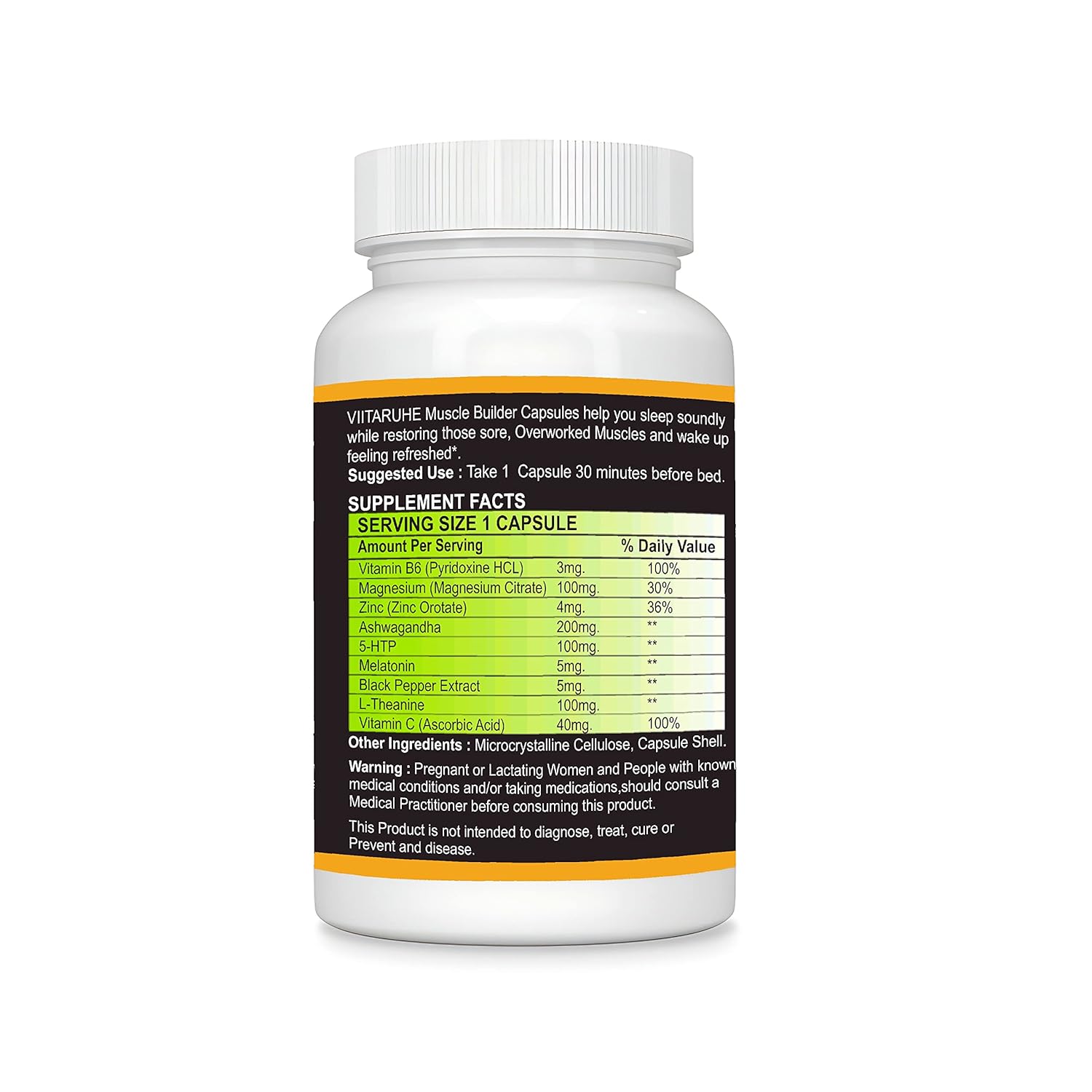 Vitaruhe Night Time Muscle Builder - 60 Capsules