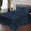Cloth Fusion Satin Bedsheet for Queen Size Bed Set of 1 & 2 Pillow Covers H603 115 TC Navy