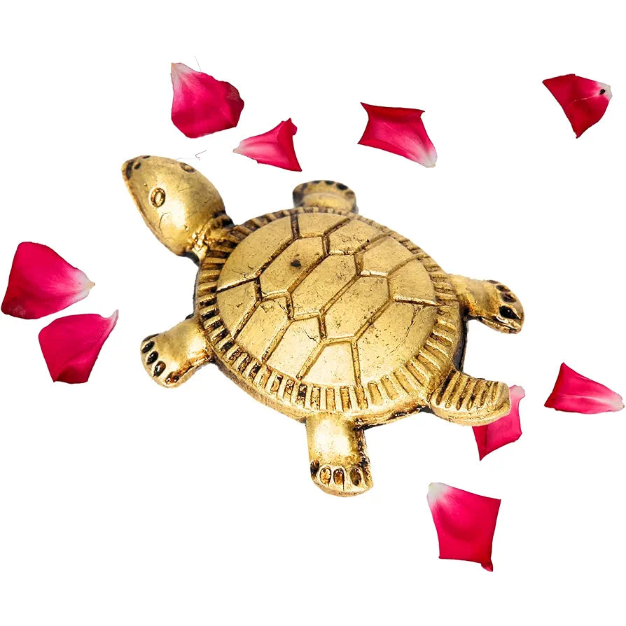 Anciently Feng Shui Tortoise for Good Luck Mini | Brass Tortoise Mini, Brass, Gold Colour, 1 Piece