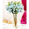 Lily Artificial Flowers Sticks Blue