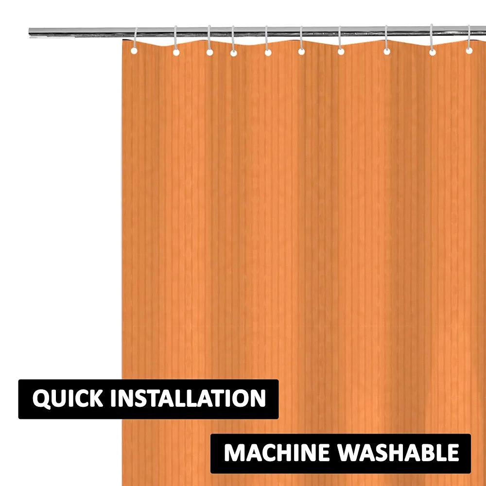 Kuber Industries Shower Curtain Bathroom Shower Curtain 8 Rings Curtain Lining Golden