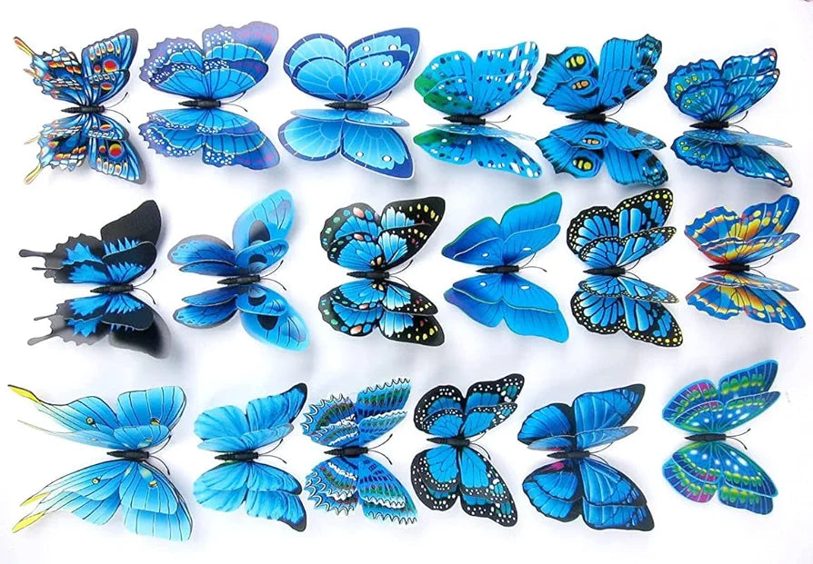 Jaamso Royals Blue 3d Magnet Butterfly Stickers -self-adhesive