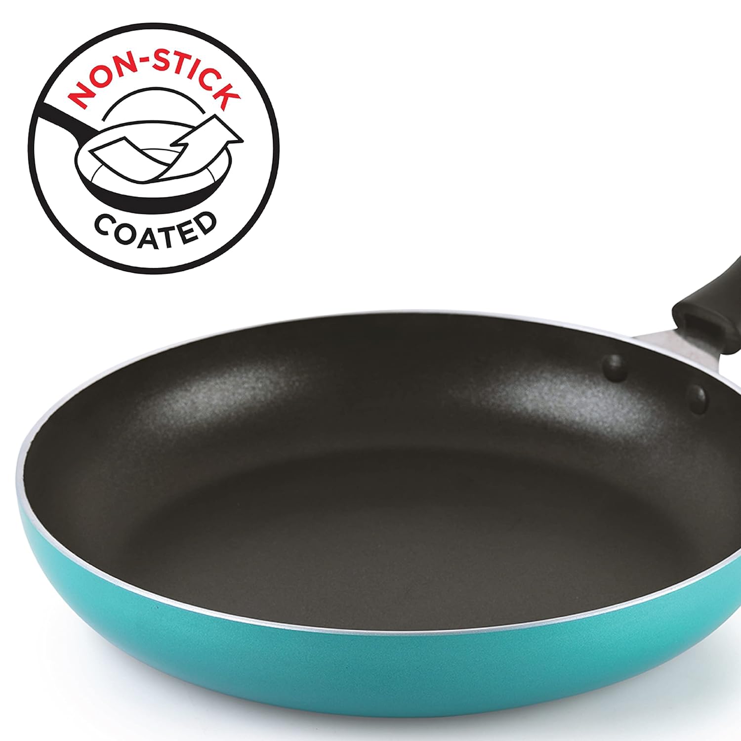 Cello Non Stick Fry Pan Induction Base with Detachable Handle, 24cm, Green | Cookware with Non Stick Coating