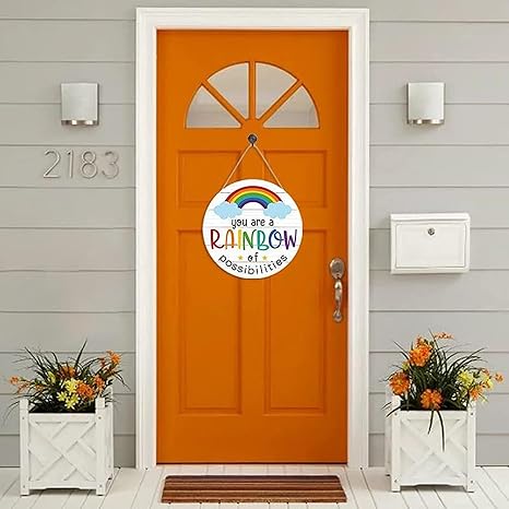 Angel Infinite Rainbow Design Wooden Wall Hanging Inspirational Wall Art For Home (Multicolor)