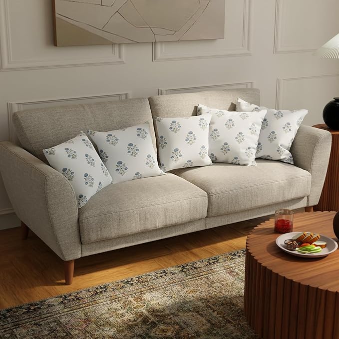 Urban Space Decorative Cotton Cushion Cover Set of 5 Colour Liberty Blue