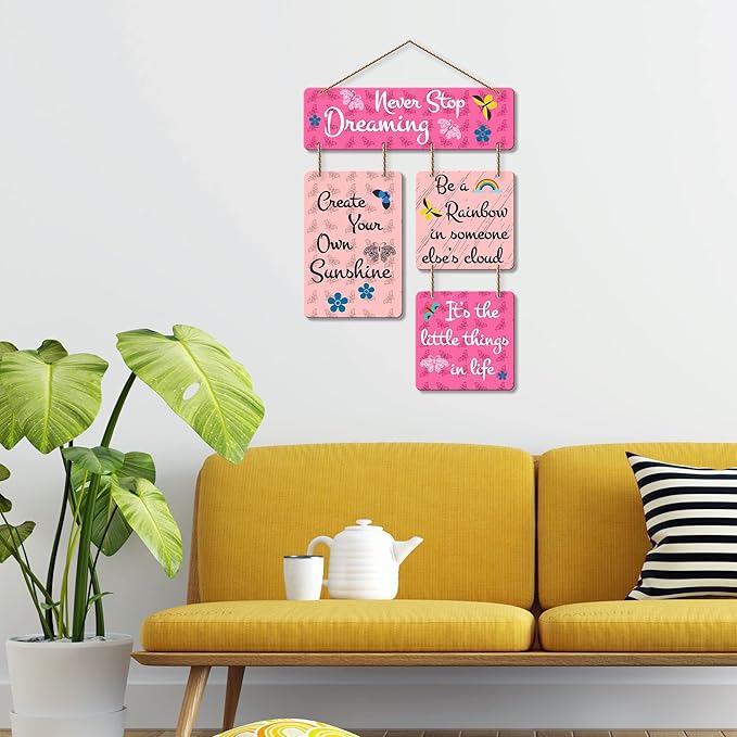 Artvibes Motivational Quote Decorative Wall Art Mdf Wooden Wall Hanger for Living Room