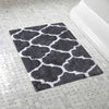 The Home Talk Cotton Bathmats Water Absorbent Runners Quatrefoil Design Rugs Floor Mats Dark Grey