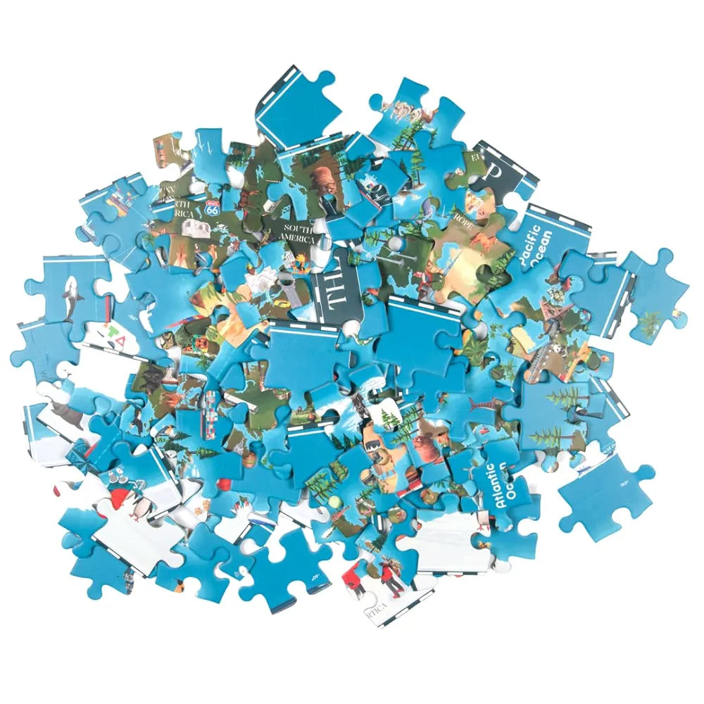 NESTA TOYS - Floor Puzzle & Game, World Map Jigsaw Puzzle, Educational Toy, Gifts for Boys & Girls Ages 6 to 14 | Geography for Kids | 108 pcs, 70 x 50 cm