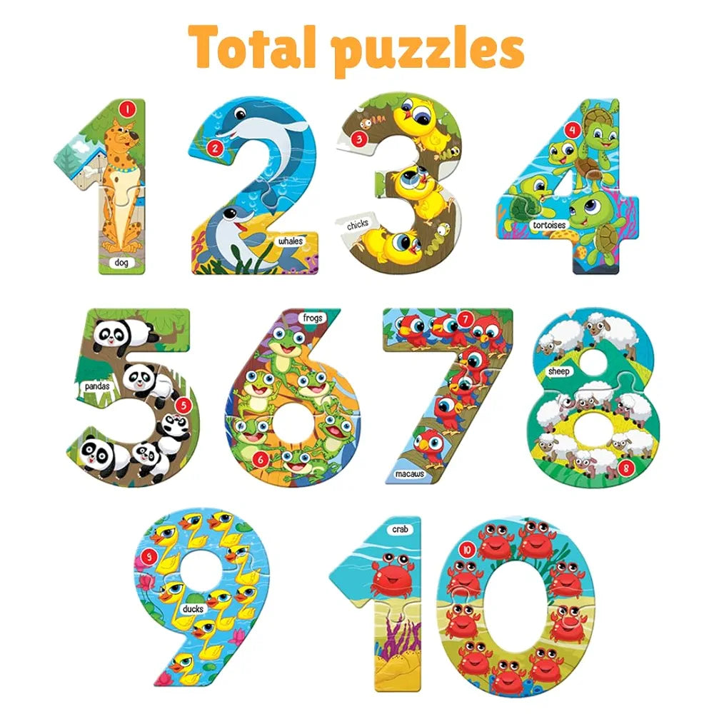 The Book Tree Number Puzzle for Kids - 22 Piece Number Jigsaw Puzzle & Toddler Puzzles with 1 Board Book,Educational Toy for Cognitive Development | Fine-Motor Skills | Age 2+ by Majestic Book Club