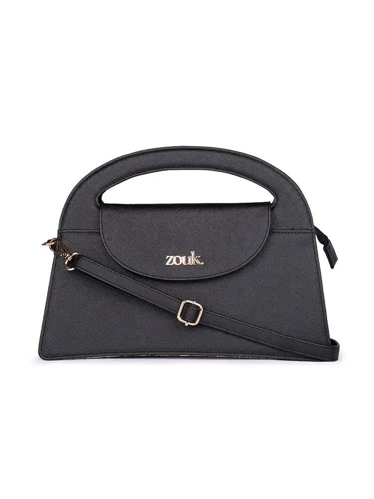 Zouk Rhea Kapoor Sling Bag Jute & Leather Crossbody Bag for Women