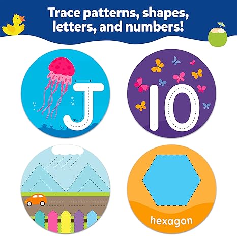 Skillmatics Write & Learn Cards for Toddlers Letters Numbers Patterns & Shapes Preschool Learning Includes Markers