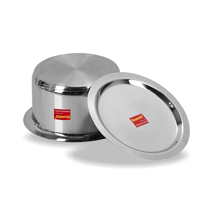 Sumeet Stainless Steel Cookware Set 1.25 L 1 Tope 1 Lid (Steel) Mirror 1.25 liter