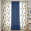 Urban Space Printed Cotton Curtains for Door Combo Set of 3 Curtains Room Darkening Curtain Curtains Dream Catcher & Aura Indigo Colour