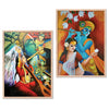 Kotart Radha Krishna Digital Painting with Frame for Home Decoration Pack of 2 Design05