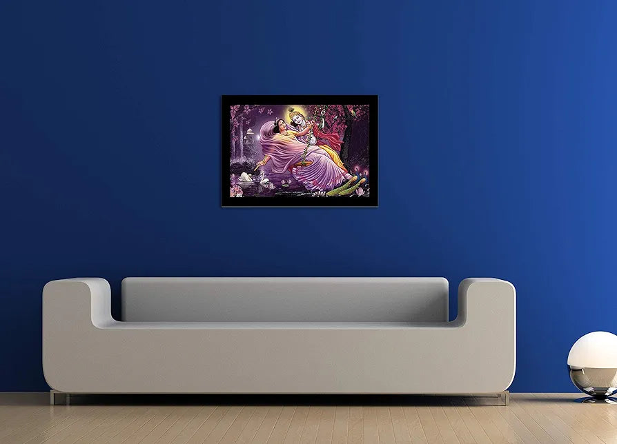 Lifehaxtore Beautiful Swinging Radha Krishna Art Framed Painting