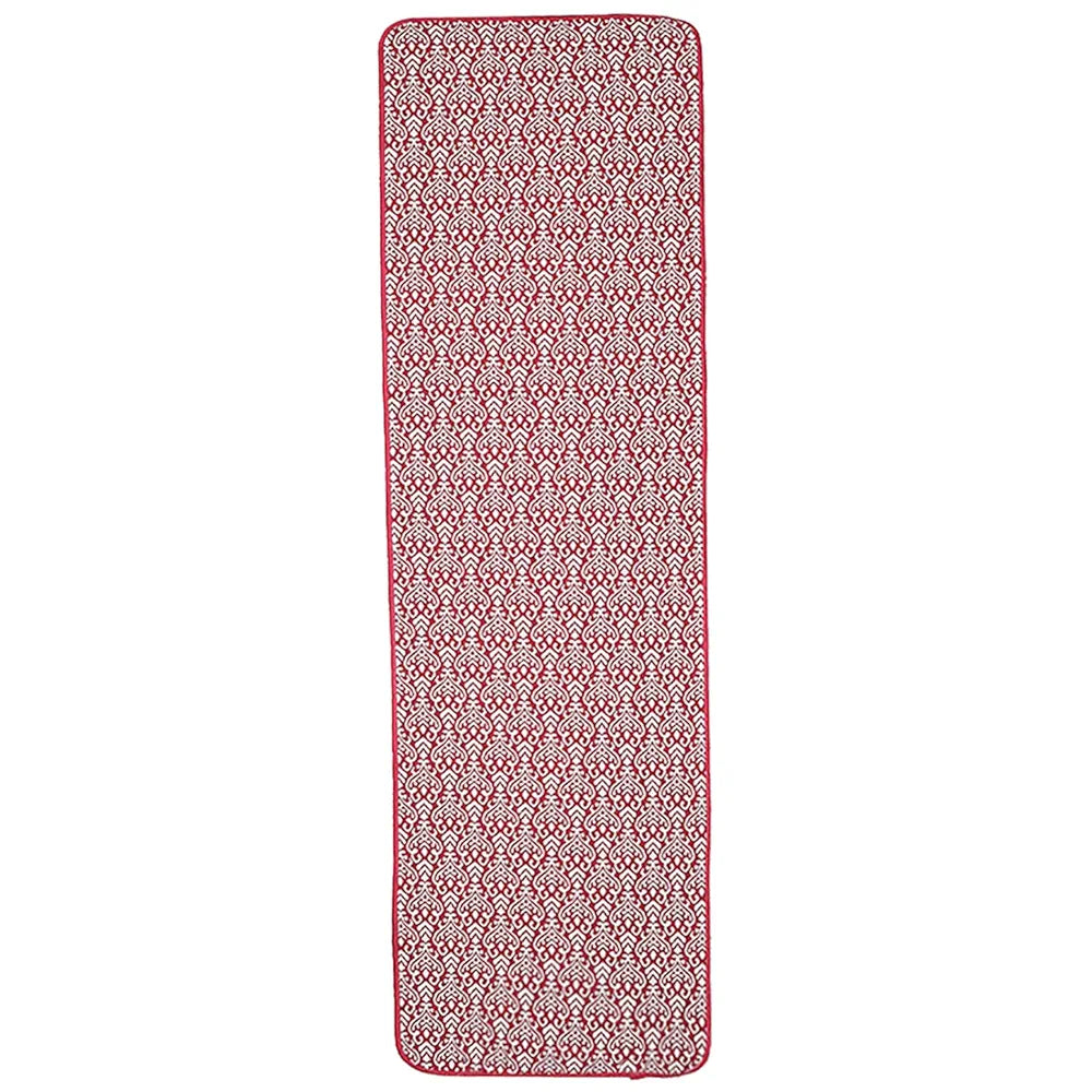 Saral Home Fleur Designer Soft Cotton Durable & Washable Multipurpose Runner Colour Red