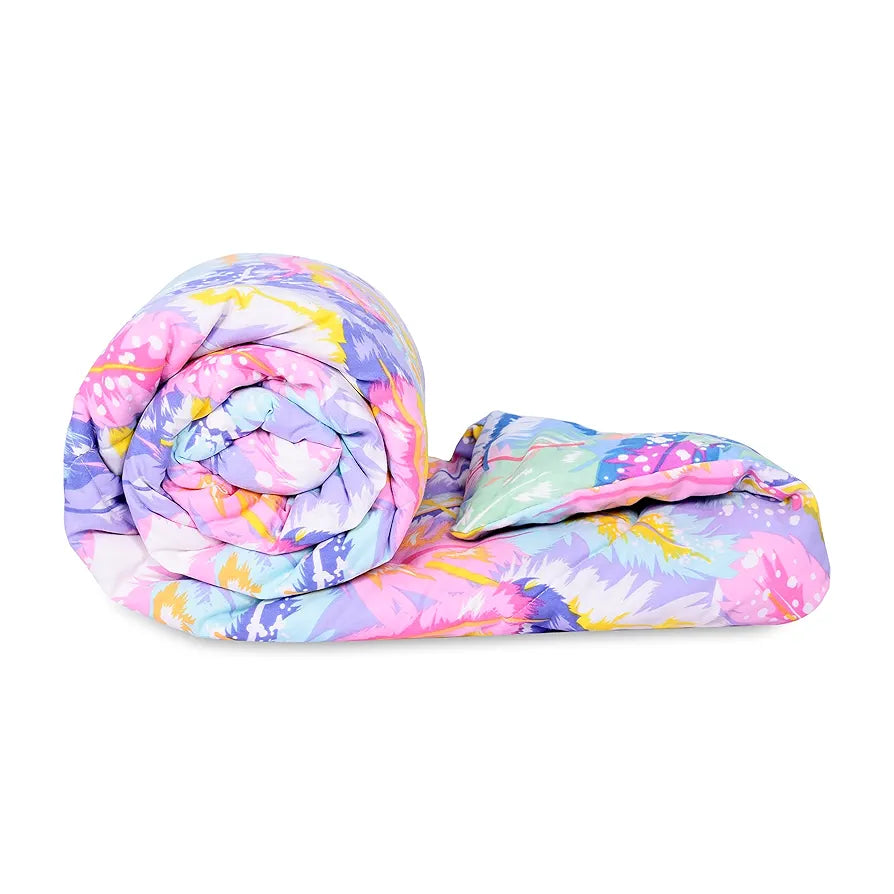 Divine Casa Microfiber 150 GSM Reversible Double Bed Comforter Ultra Soft & Lightweight Blanket Colour Multicolor