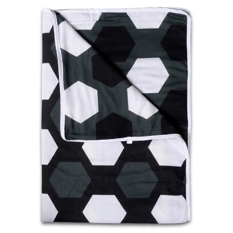 Divine Casa TC - 120 Printed Three-Layer Cotton Cambric Reversible AC Dohar Blanket for Single Bed Soft Lightweight Colour Tawny Olive & Trigonal Design