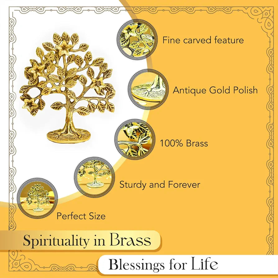 Ekhasa Pure Brass Kalpavriksha Tree Big kalpvriksh Showpiece for Fengshui Vasthu