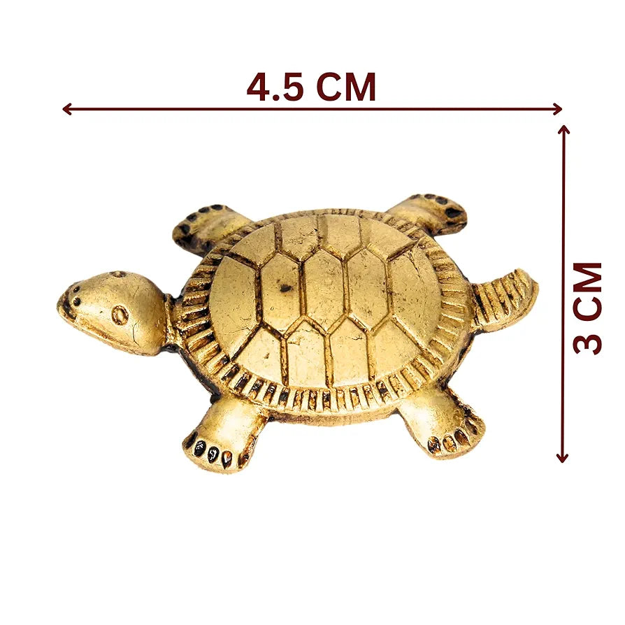 Anciently Feng Shui Tortoise for Good Luck Mini | Brass Tortoise Mini, Brass, Gold Colour, 1 Piece
