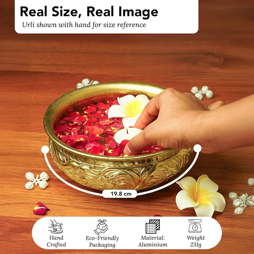 Ekhasa Golden Aluminium Urli Bowl Gold Urli 1