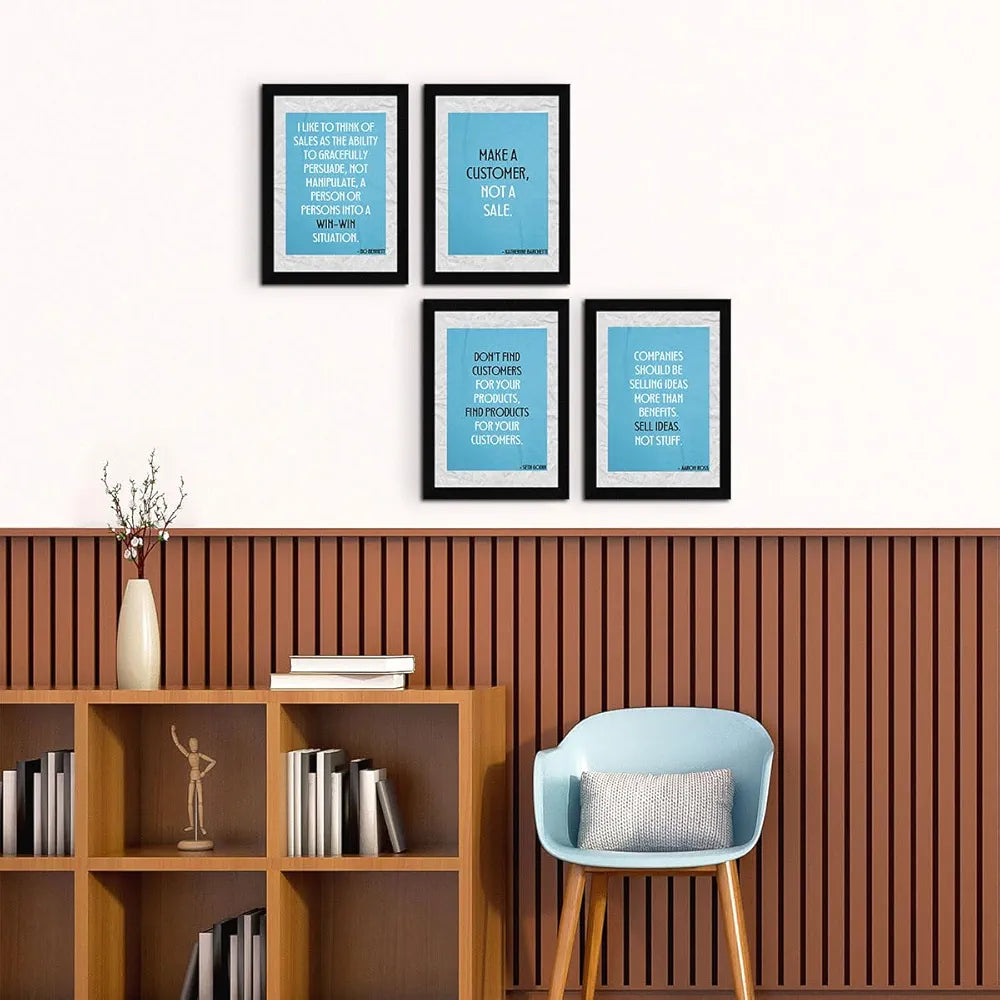 ArtX Paper Business Sales & Marketing Motivational Quotes AXF00193-MOT Wall Frames Set of 4