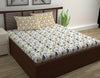 Divine Casa 144 TC Cotton Bedsheet for Double Bed with 2 Pillow Cover Colour Yellow & White