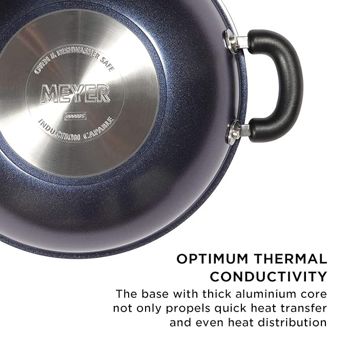 Meyer Centennial Nickel Free Kadai Steel Kadhai for Deep Frying 26cm Blue Diamond