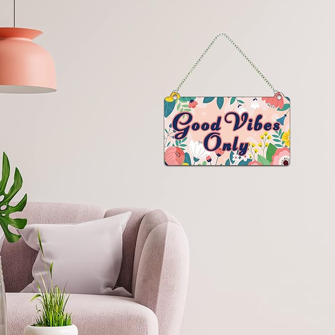 Artvibes Good Vibes Only Designer Wooden Wall Hanging for Home Decor | Artworks Wall Hangings