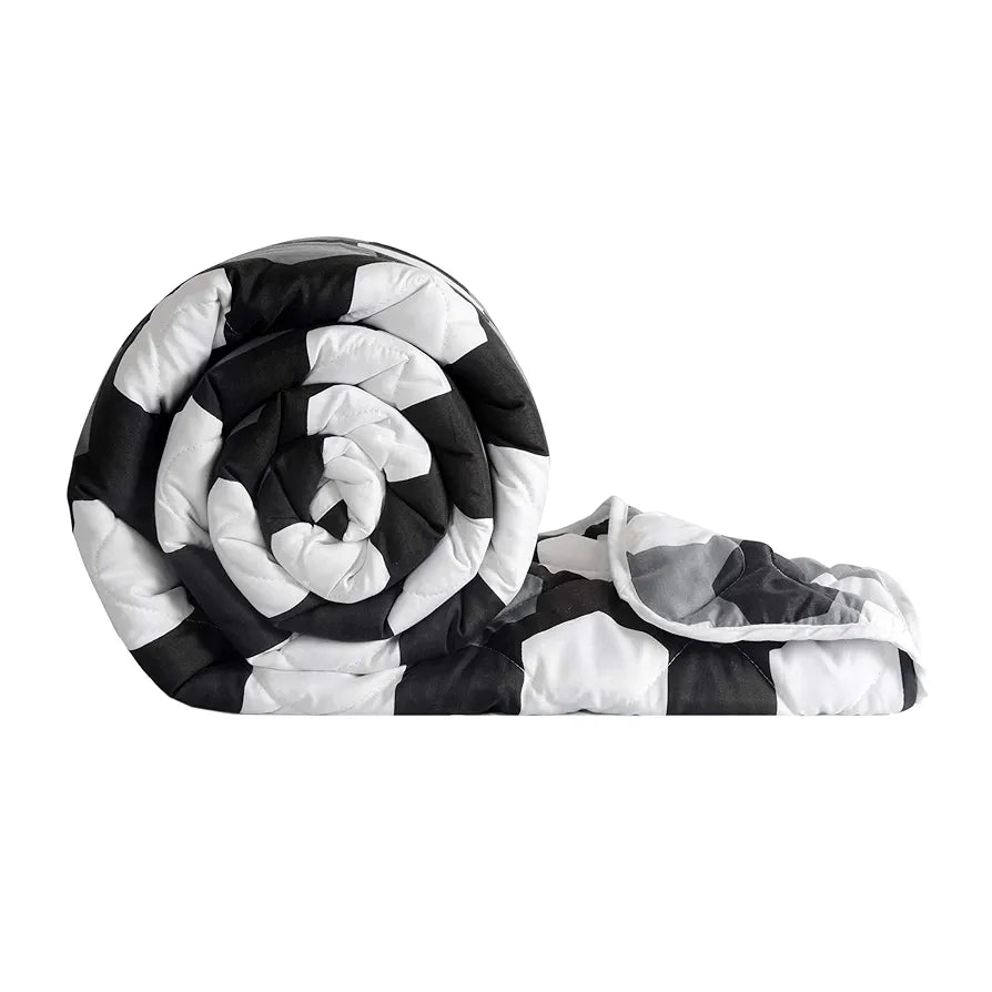 Divine Casa Microfiber 150 GSM Reversible Double Bed Comforter Ultra Soft & Lightweight Blanket Colour Silver Grey