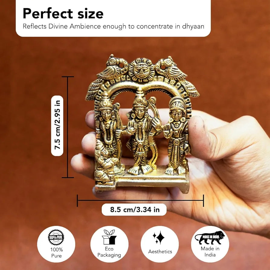 Ekhasa Pure Brass Ram Darbar Murti Ram Darbar Statue Ram Sita Laxman Hanuman Idol