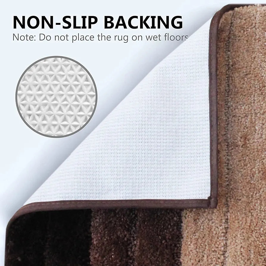 Luxe Home International Microfiber Luxe Home Bath Mat Super Soft Anti Skid Luxury Mats 40X60 Cm Colour Walnut