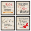Kotart Meals & Memories Frames for Wall Decor Motivational Quotes Set of 4